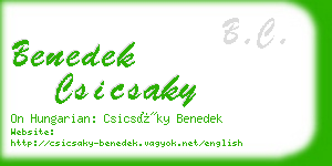 benedek csicsaky business card